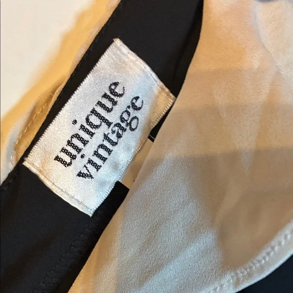 Unique Vintage Black and Cream High Low Dress NWOT - Picture 6 of 7